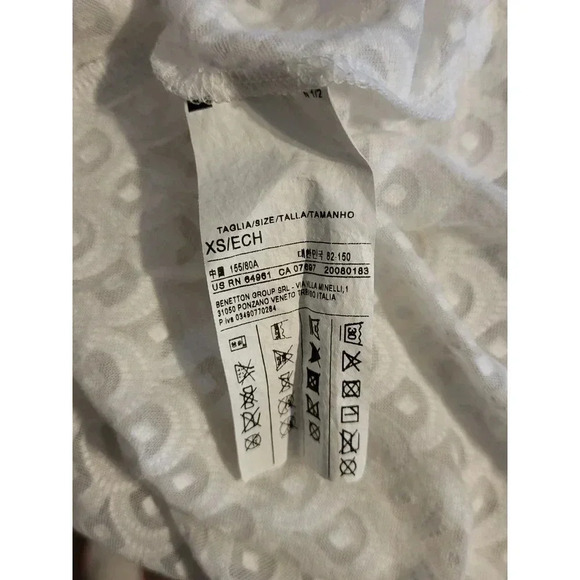 Sisley White Embroidred Top XS 1L - Picture 3 of 5